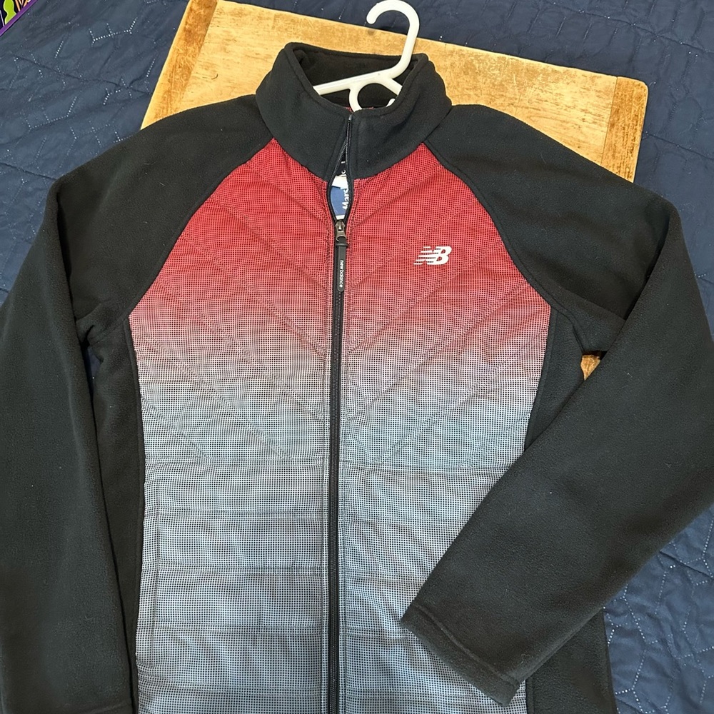 New-New Balance Red and Black Ombre Jacket